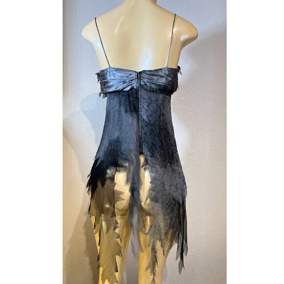 JOVANI $320- SILK, Beaded/Sequin, Spaghetti-strapped, Rough-edged Top - Picture 6 of 10